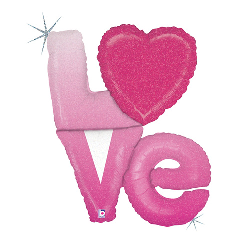 Shape Ombre Love 99cm Holographic Foil Balloon #2535217 - Each (Pkgd.)