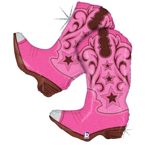 91cm Shape Dancing Boots Pink Holographic Foil Shape #2535565P - Each (pkgd.)