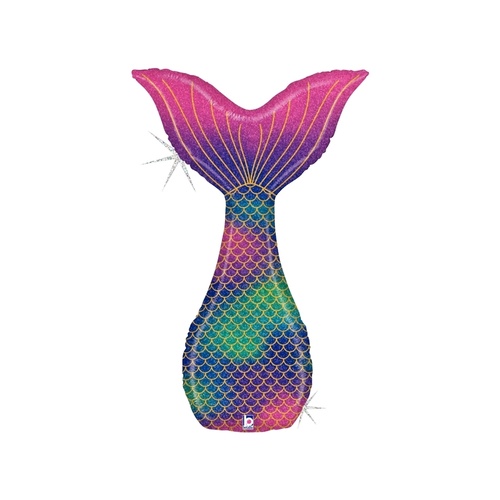 116cm Shape Glitter Mermaid Tail Foil Balloon #2535901P - Each (Pkgd.) 