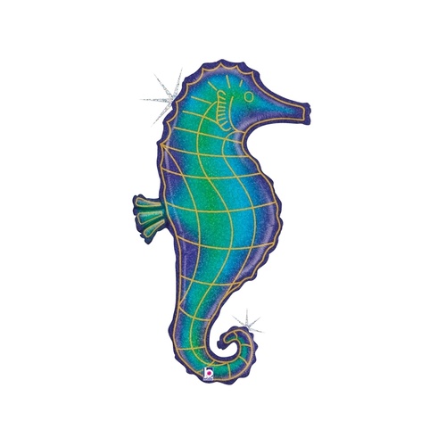 Shape Foil Glitter Seahorse Holographic 94cm #2535951 - Each (Pkgd.) TEMPORARILY UNAVAILABLE