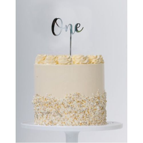Cake Topper One Silver #25420010 - Each (Pkgd.)