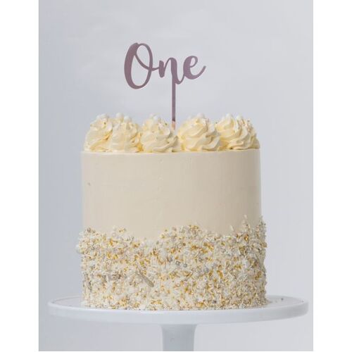 Cake Topper One Rose Gold #25420012 - Each (Pkgd.) 