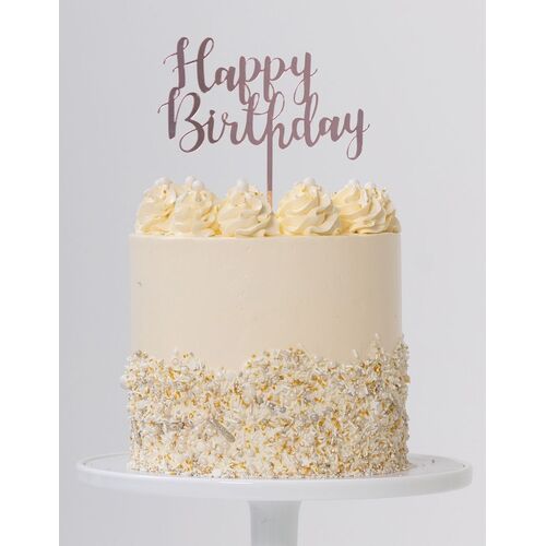 Cake Topper Happy Birthday Rose Gold #25420022 - Each (Pkgd.)