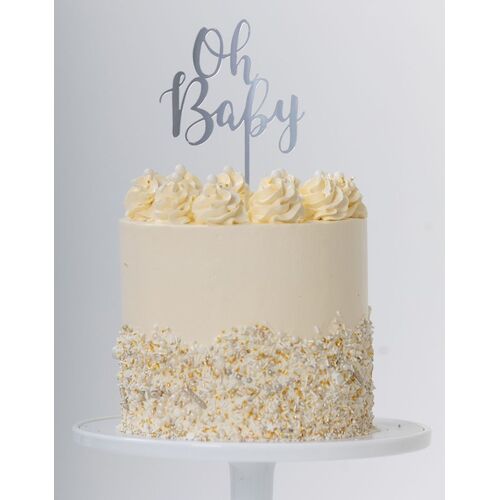 Cake Topper Oh Baby Silver #25420030 - Each (Pkgd.)