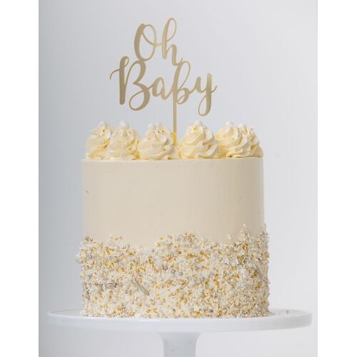 Cake Topper Oh Baby Gold #25420031 - Each (Pkgd.)