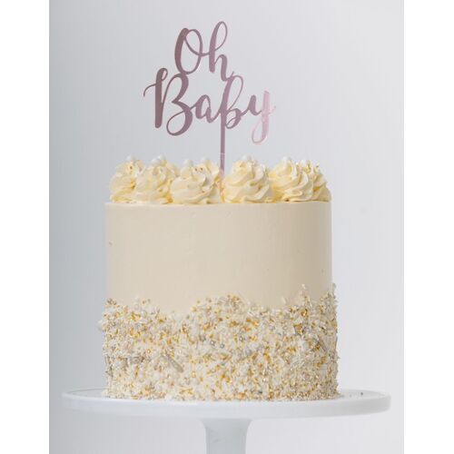 Cake Topper Oh Baby Rose Gold #25420032 - Each (Pkgd.)