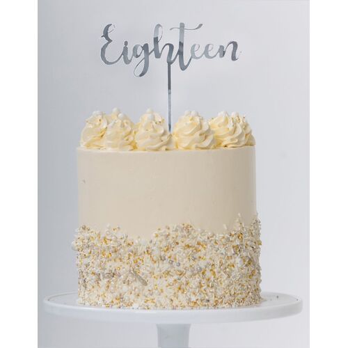 Cake Topper Eighteen Silver #25420100 - Each (Pkgd.) 
