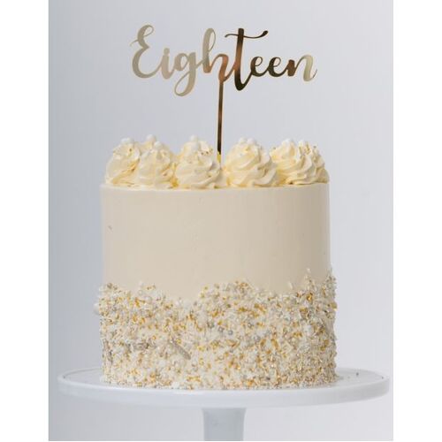Cake Topper Eighteen Gold #25420101 - Each (Pkgd.) 