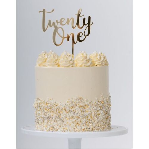 Cake Topper Twenty One Gold #25420111 - Each (Pkgd.) 