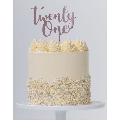 Cake Topper Twenty One Rose Gold #25420112 - Each (Pkgd.)