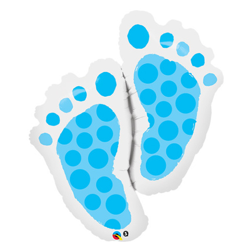 88cm Shape Foil Baby Feet Blue SW #25851 - Each (pkgd.) 