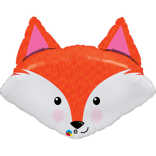 Mini Shape Animal Fabulous Fox Foil Balloon 35cm #26555AF - Each (Inflated, supplied air-filled on stick)