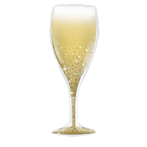 99cm Shape Foil Golden Bubbly Wine Glass #26695 - Each (pkgd.)