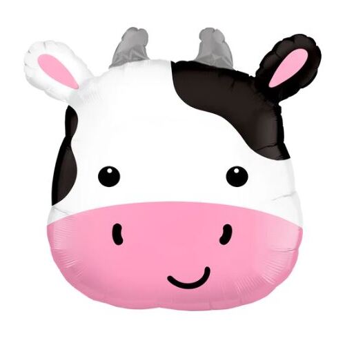 Mini Shape Cute Holstein Cow 35cm Foil Balloon #27311 - Each  (Inflated, supplied air-filled on stick)