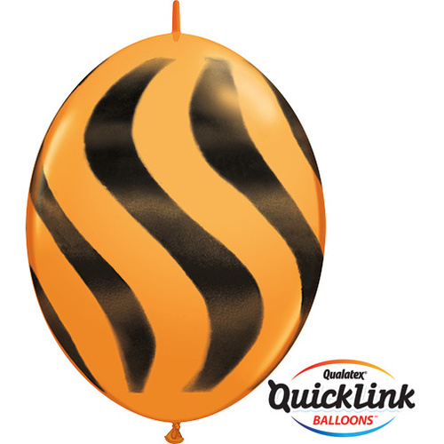 30cm Quick Link Orange Wavy Stripes / Black #27934 - Pack Of 50 SPECIAL ORDER ITEM