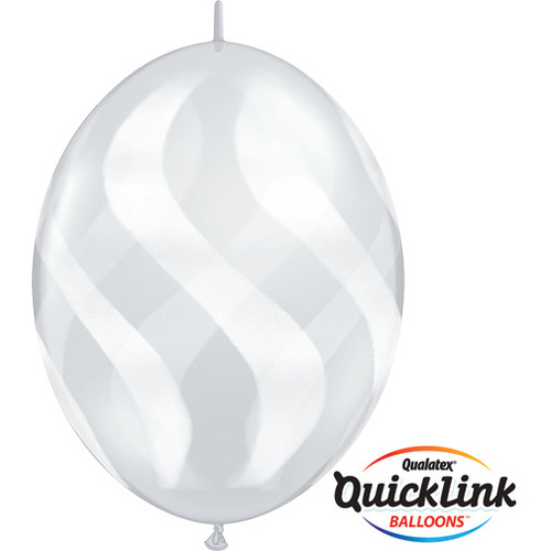30cm Quick Link Diamond Clear Wavy Stripes/Wht #28071 - Pack Of 50 SPECIAL ORDER ITEM