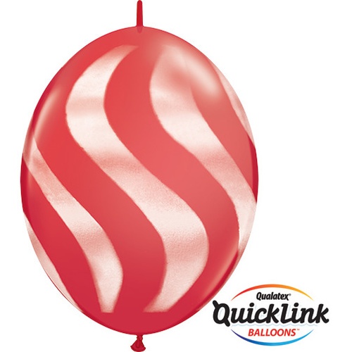 30cm Quick Link Red Wavy Stripes/Wht #28093 - Pack Of 50 SPECIAL ORDER ITEM