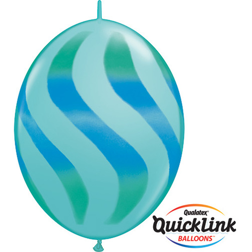 30cm Quick Link Caribbean Blue Wavy Stripes/GRN & BLUE #28108 - Pack Of 50 SPECIAL ORDER ITEM