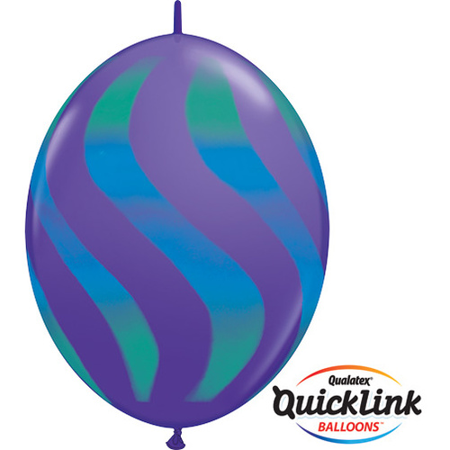 30cm Quick Link Purple Violet Wavy Stripes/GRN & BLUE #28110 - Pack Of 50 SPECIAL ORDER ITEM