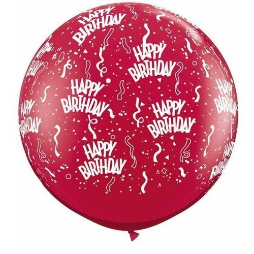 90cm Round Ruby Red Birthday-A-Round #28179 - Pack of 2 SPECIAL ORDER ITEM