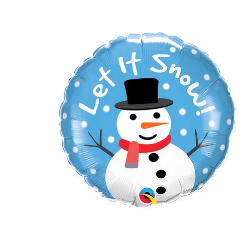 45cm Round Christmas Let It Snow Snowman Foil Balloon #28195 - Each (Pkgd.)