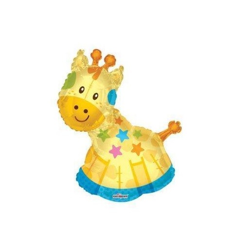 Mini Shape Baby Giraffe 35cm Foil Balloon #283498614AF - Each (Inflated, supplied air-filled on stick)