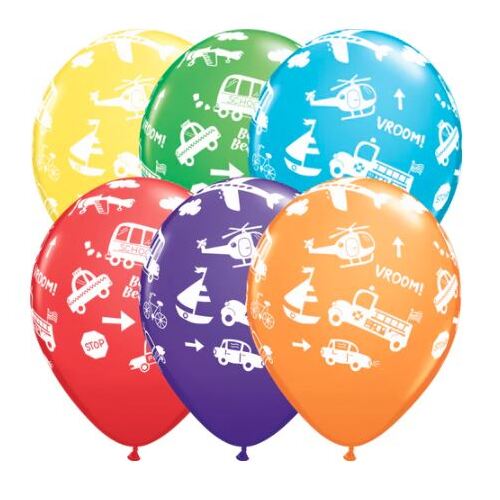 28cm Round Rainbow Assorted Transportation #28496 - Pack of 50