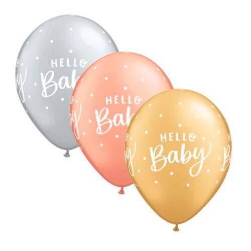 28cm Round Special Assorted Hello Baby Dots #28534 - Pack of 50  TEMPORARILY UNAVAILABLE