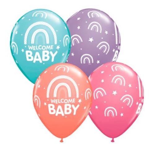 28cm Round Special Assorted Welcome Baby Boho Rainbows #28871 - Pack of 50