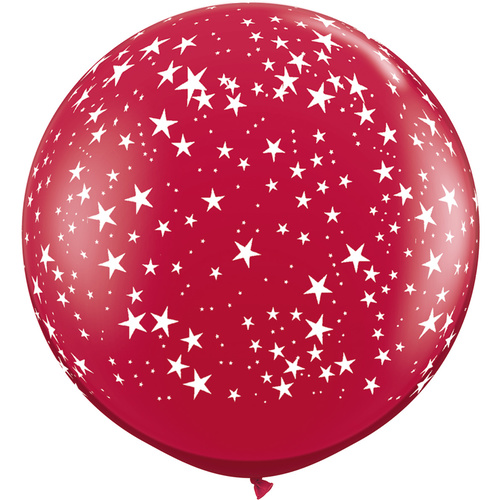 90cm Round Ruby Red Stars-A-Round #29266 - Pack of 2 SPECIAL ORDER ITEM