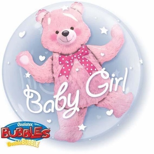 60cm Double Bubble Baby Pink Bear #29488 - Each 