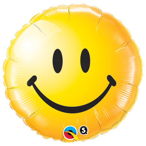 45cm Round Foil Smiley Face Yellow #29632 - Each (Pkgd.) 