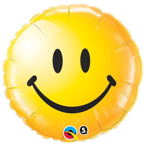 45cm Round Foil Smiley Face Yellow #29632 - Each (Pkgd.) TEMPORARILY UNAVAILABLE