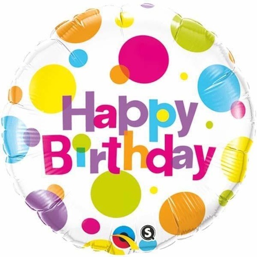 45cm Round Foil Birthday Big Polka Dots #29827 - Each (Pkgd.) TEMPORARILY UNAVAILABLE