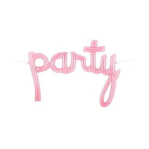 Script Party Clear Pink 110cm - Air Fill - Northstar Foil Balloon 