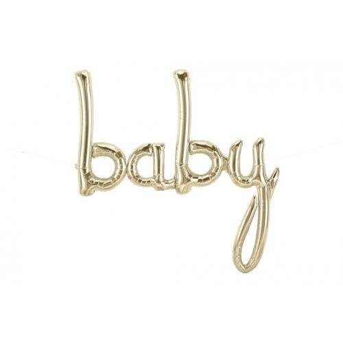 Script Baby White Gold 115cm - Air Fill - Northstar Foil Balloon #3001335 - Each (Pkgd.) TEMPORARILY UNAVAILABLE