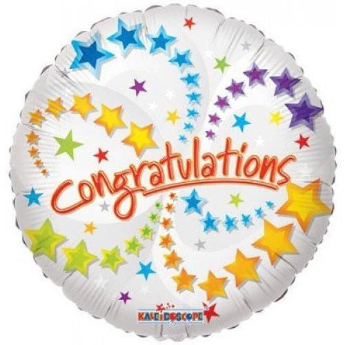 45cm Round Congratulations Stars Foil Balloon #30209195 - Each (Pkgd.) TEMPORARILY UNAVAILABLE