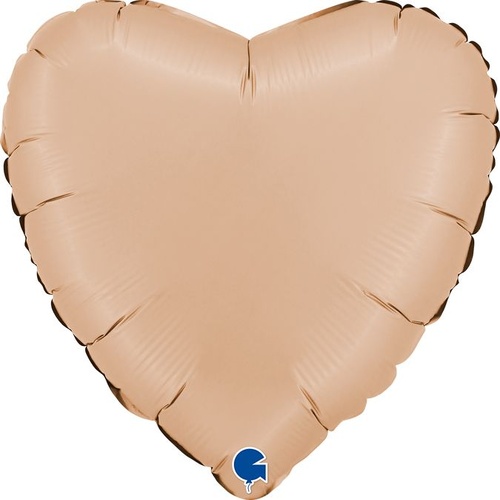 45cm Heart Satin Nude Foil Balloon #30180000SNUP - Each (Pkgd.)
