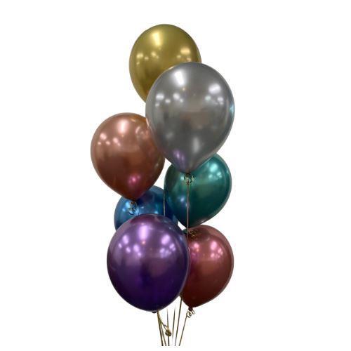 30cm Round Occasions Chrome Assorted Plain Latex #30203170 - Pack of 10 