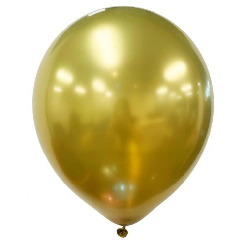 30cm Round Occasions Chrome Gold Plain Latex #30203171 - Pack of 6 