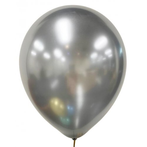 30cm Round Occasions Chrome Silver Plain Latex #30203172 - Pack of 6 TEMPORARILY UNAVAILABLE