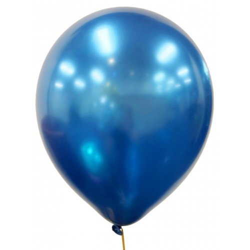 30cm Round Occasions Chrome Blue Plain Latex #30203174 - Pack of 6