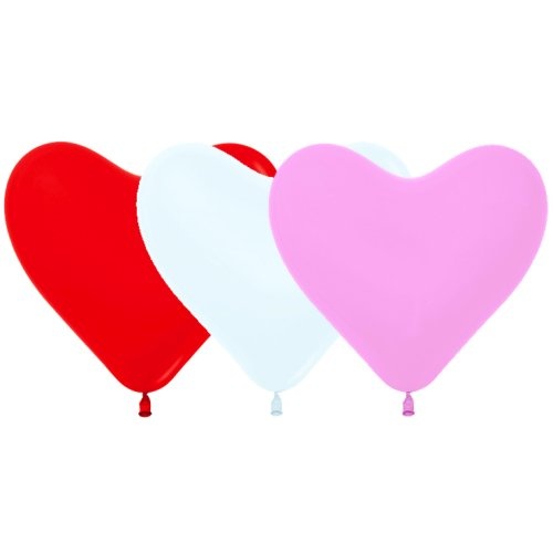 15cm Heart Fashion Assorted Sempertex Plain Latex #30206089 - Pack of 100 