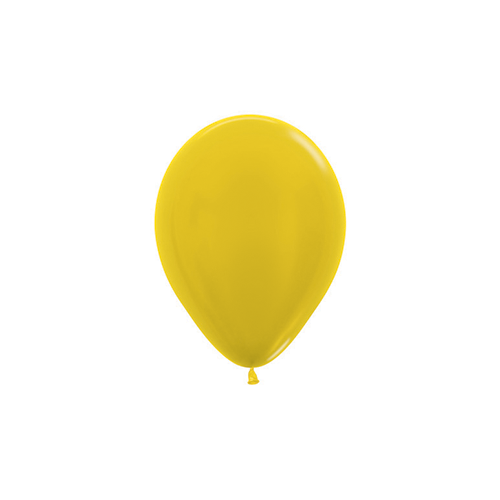 12cm Metallic Yellow (520) Sempertex Latex Balloons #30206203 - Pack of 100 