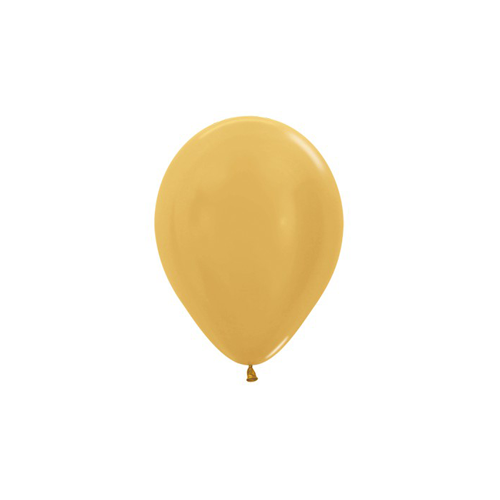 12cm Metallic Gold R (570) Sempertex Latex Balloons #30206218 - Pack of 100 