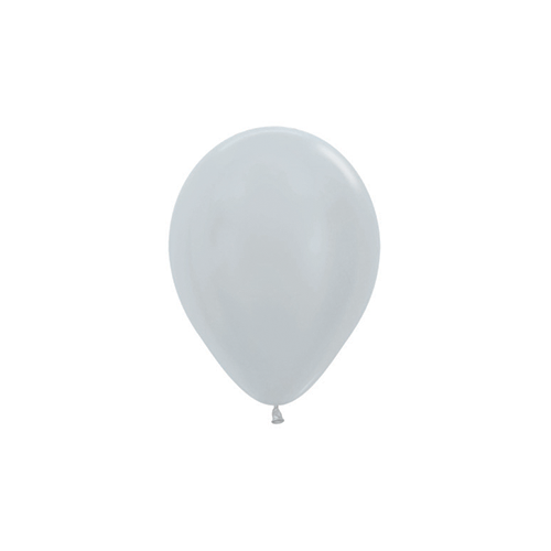 12cm Satin Silver (481) Sempertex Latex Balloons #30206221 - Pack of 100 