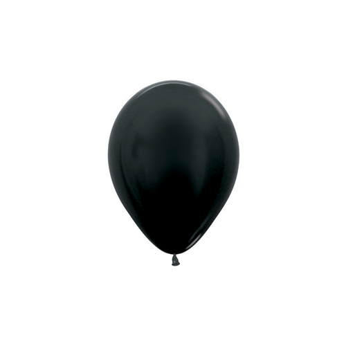 12cm Metallic Black (580) Sempertex Latex Balloons #30206231 - Pack of 100 