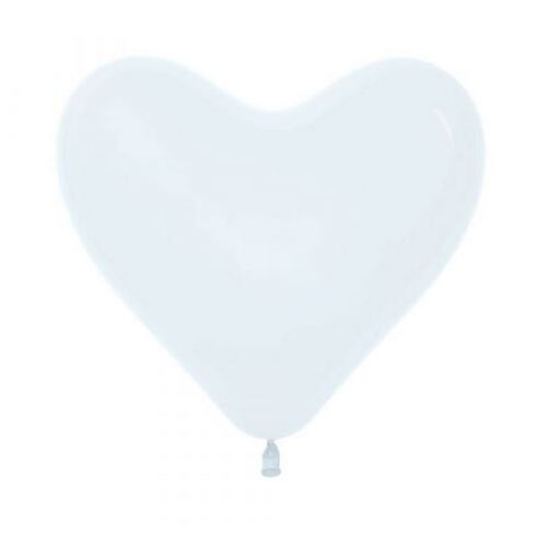 15cm Heart White Sempertex Plain Latex #30206391 - Pack of 100 TEMPORARILY UNAVAILABLE