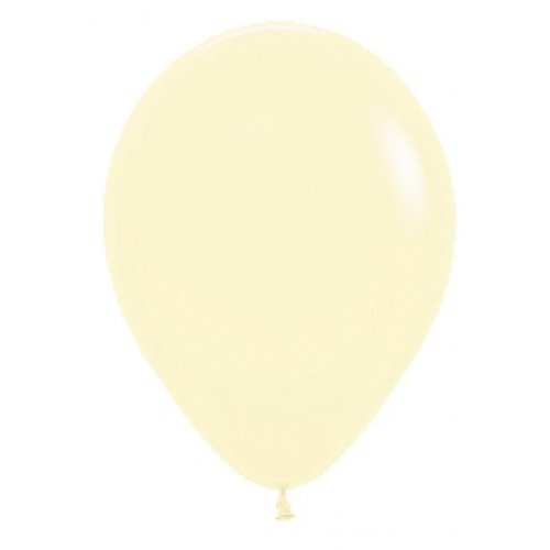 30cm Round Matte Pastel Yellow Decrotex Plain Latex #30206531 - Pack of 100 