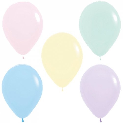 30cm Round Matte Pastel Assorted Decrotex Plain Latex #30206539 - Pack of 100 